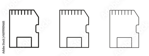 Memory card icon with outline style, vector illustration designs