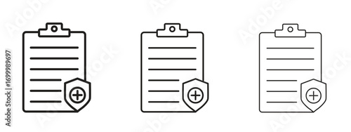 Medical record icon with outline style, vector illustration designs