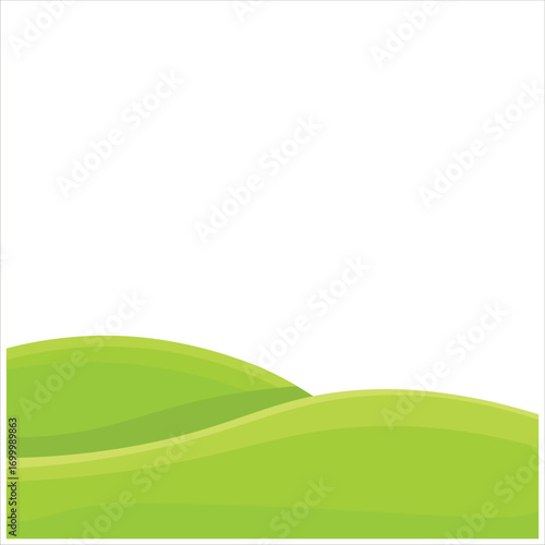Flat Green Hill Vector Flat Illustration