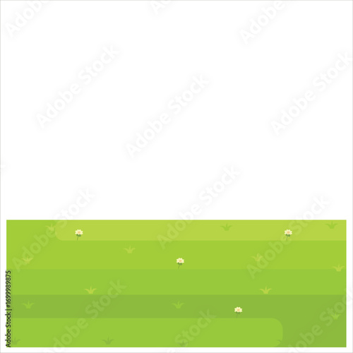 Flat Green Valley Vector Flat Illustration