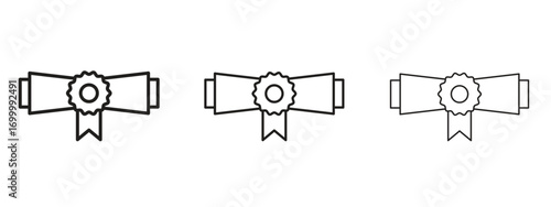 Diploma icon with outline style, vector illustration designs