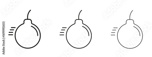 Demolition ball icon with outline style, vector illustration designs