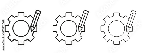 Customization icon with outline style, vector illustration designs