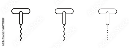 Corkscrew icon with outline style, vector illustration designs