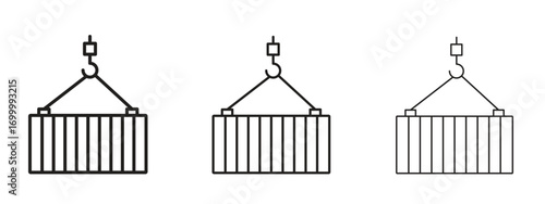 Container icon with outline style, vector illustration designs