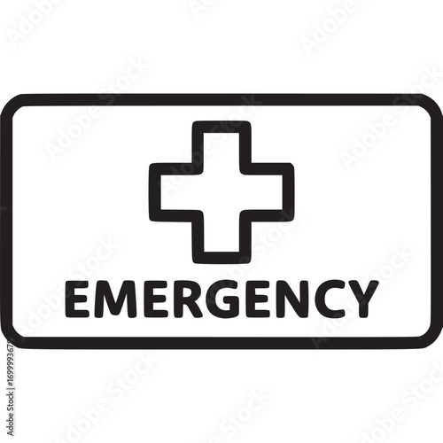 Emergency room sign isolated on white background, a crucial symbol for immediate medical assistance, representing the urgency and availability of healthcare services in critical situations