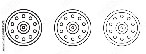 Car bearing icon with outline style, vector illustration designs