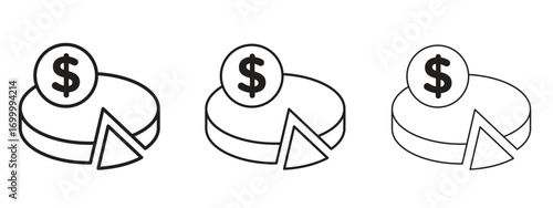 Budget planning icon with outline style, vector illustration designs