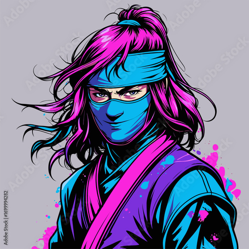 comic book style ninja vector