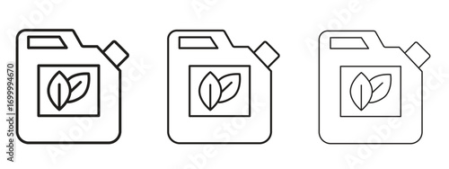Biofuel canister icon with outline style, vector illustration designs