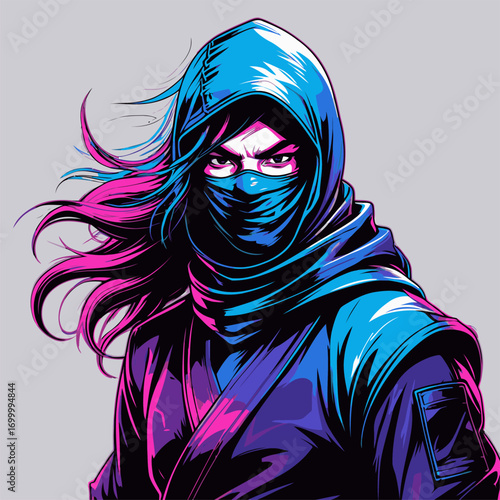 comic book style ninja vector