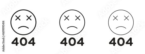 404 Error icon with outline style, vector illustration designs