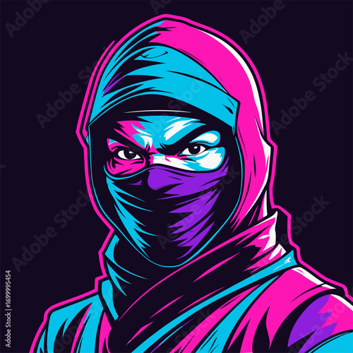 comic book style ninja vector