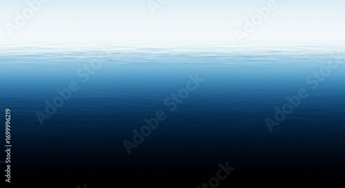 Illustration of deep blue ocean water with subtle waves and a bright sky above
