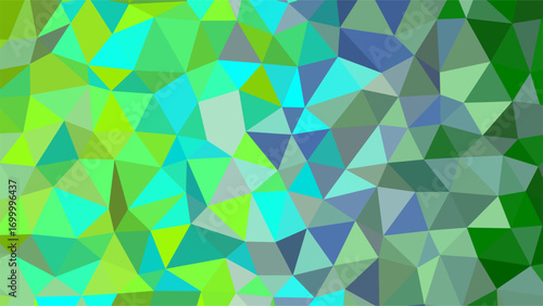 Vibrant Low Poly Geometric Abstract Background with Green Blue and Gray Tones polygonal