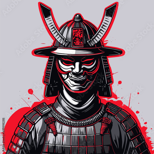 vector samurai comic book style