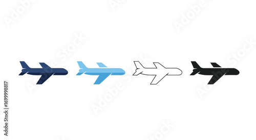 Airplane icon set vector illustration for travel and transport