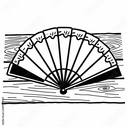 Crisp Wooden Hand Fan Lay Rustic Wood Creative Visual