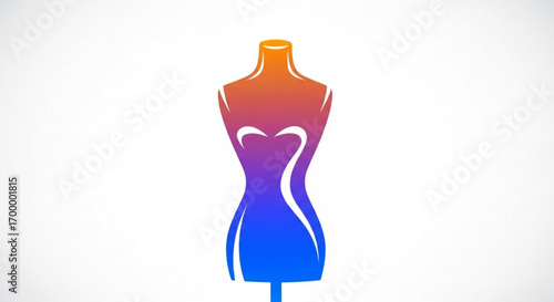 Elegant mannequin silhouette showcasing modern fashion design with a vibrant gradient transition, perfect for apparel brands and style inspiration