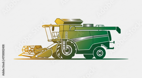 Powerful modern combine harvester ready for efficient crop harvesting in agricultural fields, symbolizing innovation and productivity for a bountiful harvest season