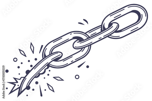Broken Chain Link Symbolizing Weakness and Failure 1.