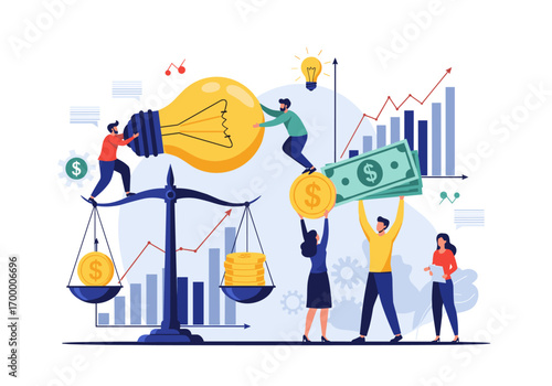Teamwork and innovation driving financial growth through strategic investment and economic development