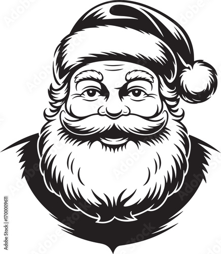 Happy Santa Claus Face Illustration – Jolly Christmas Clipart