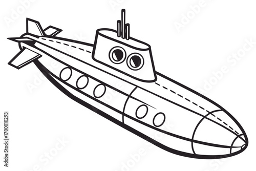 Stylized Illustration of a Submarine Vessel.