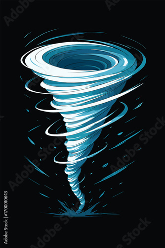 tornado cartoon styke, anime tornado effect