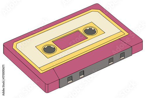 Vintage Cassette Tape with Retro Design.