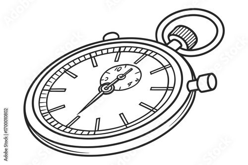 Vintage Stopwatch Illustration for Time Measurement.