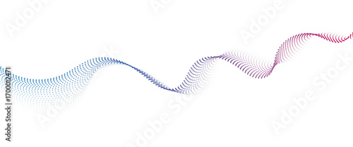 Flowing Dot Wave halftone gradient pattern on transparent background	
