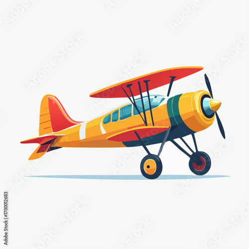 Pixel Art Yellow And Red Biplane
