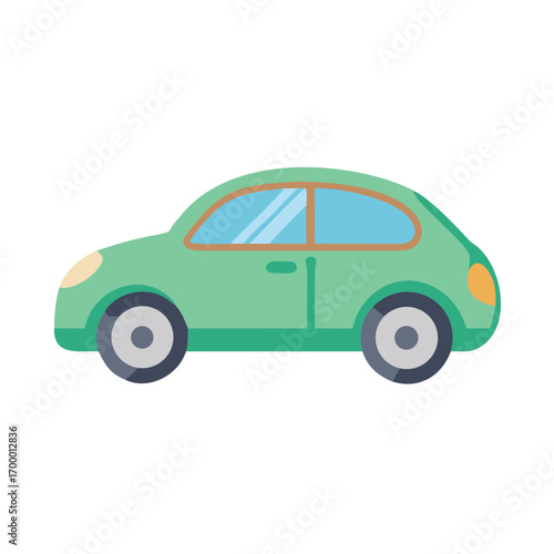 Car clip art vector icon illustration, modern automobile design, cartoon vehicle graphic, car isolated on white background, transportation concept.