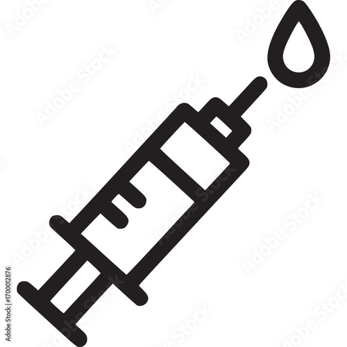 Syringe with a drop isolated on white background a medical instrument used for injecting fluids or drawing blood, symbolizing vaccination, treatment, and healthcare