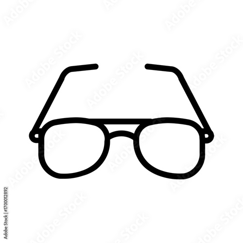 Vector black line icon for Goggle