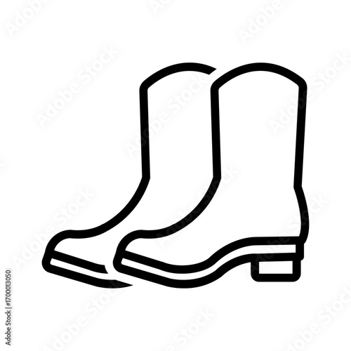 Vector black line icon for Boots