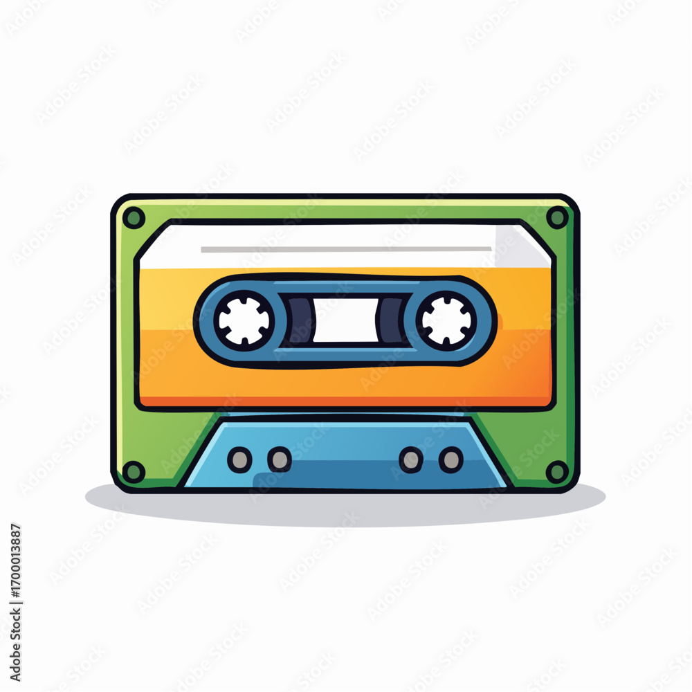 Fototapeta premium Green And Orange Retro Audio Cassette Tape