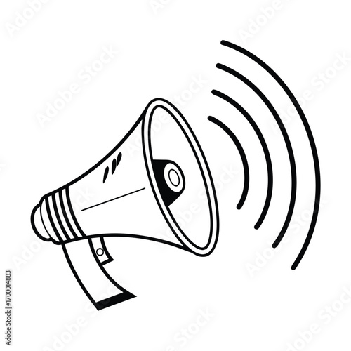 Simple Speaker Icon With Sound Waves Radiating Out, Minimal Audio Vector Illustration, Music and Technology Design