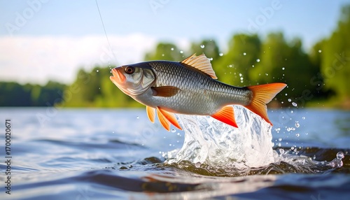 Fish jumping from water