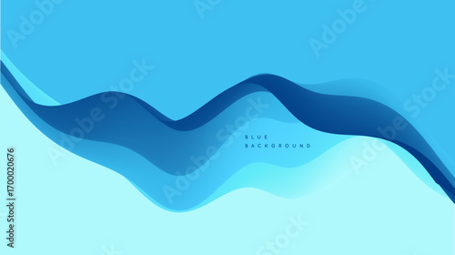 Blue abstract ocean seascape. Sea surface. Realistic landscape with waves. Nature background. Cover design template. 3d vector illustration for banner, flyer, poster or brochure.