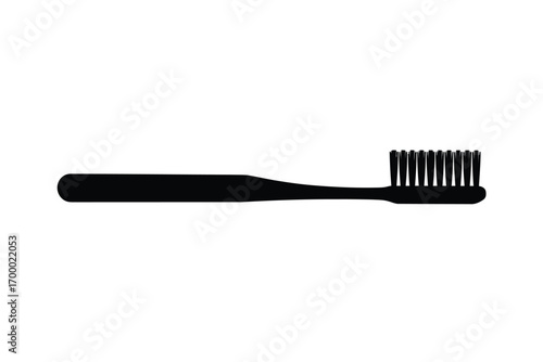 Simple black toothbrush isolated on a white background