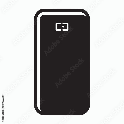 Slim power bank portable solid icon