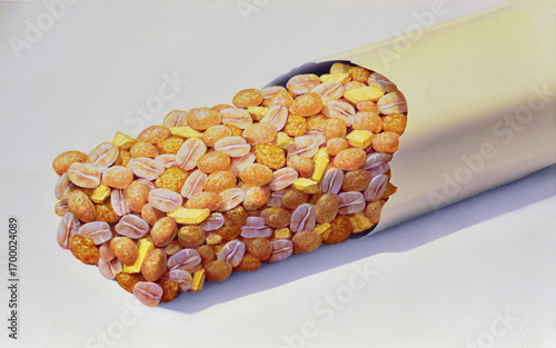 Airbrush Illustration aus den 1990er Jahren, Müsli Riegel