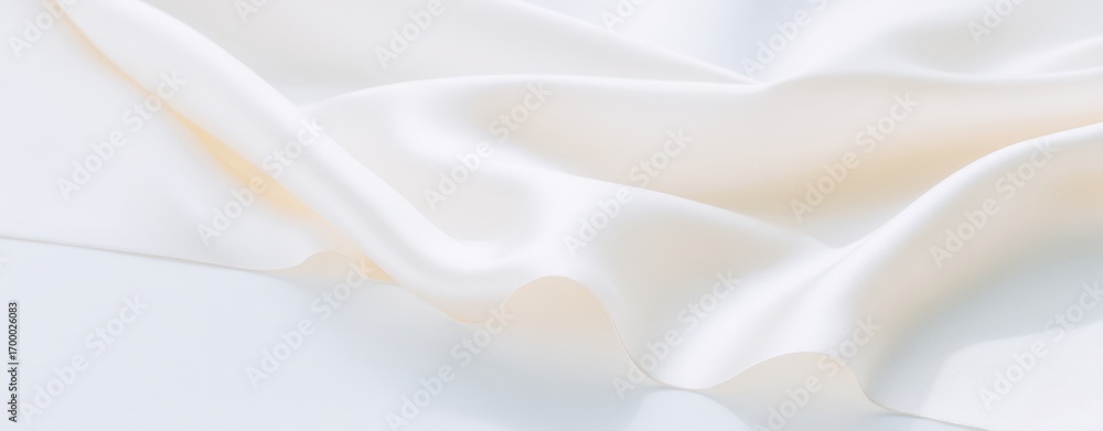 Obraz premium digital fast retreat Elegant White Satin Fabric with Soft Curves and Gentle Light Reflection for Luxury Textile and Fashion Backgrounds blur background, tiles wallpaper