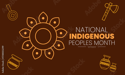 National Indigenous Peoples Month Poster Banner and Background Abstract Design Template for Cultural Heritage Awareness Education History Art and Community Celebration Campaign

