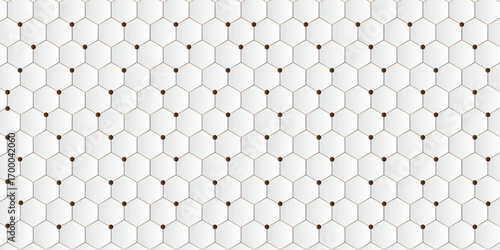 Abstract platinum hexagon shape with science and health care concept background | Vector illustration | Futuristic technology concept | Hexagon Abstract 3D brown circle Pattern Background