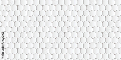 Abstract platinum hexagon shape with science and health care concept background | Vector illustration | Futuristic technology concept | Hexagon Abstract 3D circle Pattern Background