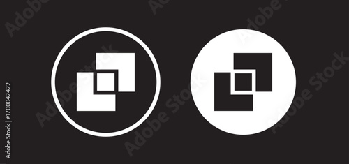Object intersect icon for logo, vector sign symbol for design. triangles vector flat illustration icon - Borromean rings version black symbol isolated on. Simple element illustration. outline and flat