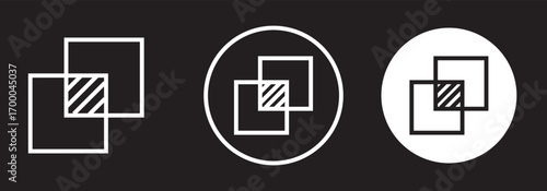 Object intersect icon for logo, vector sign symbol for design. triangles vector flat illustration icon - Borromean rings version black symbol isolated on. Simple element illustration. outline and flat